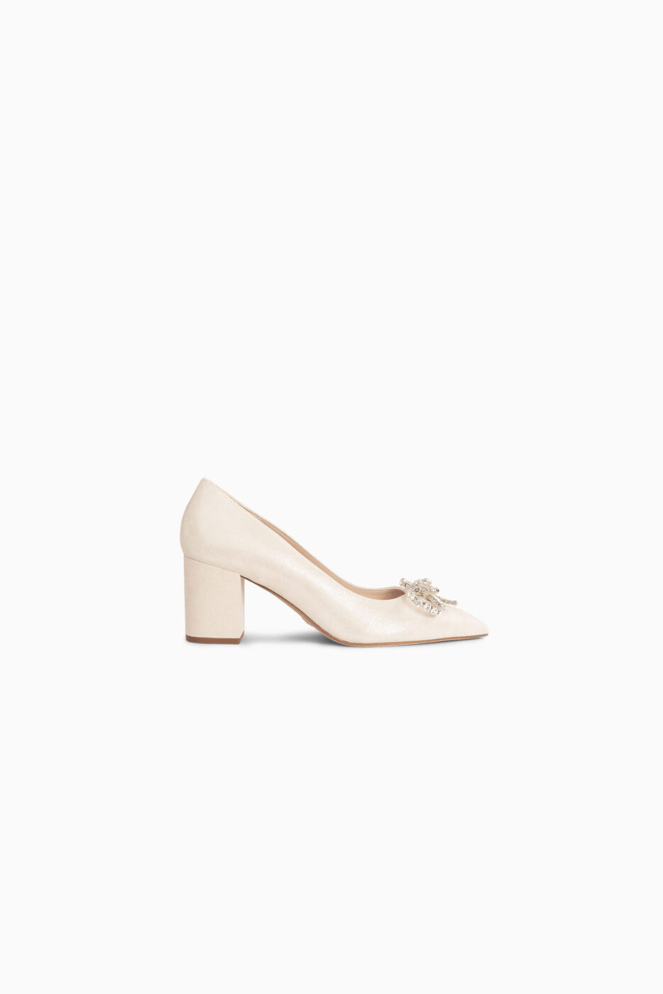 Bridal shoe Helene LL Champagne with block heel LAURE&LAY